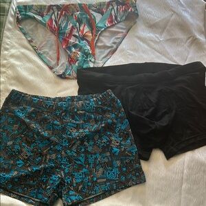 3 set Colorful and Black Men's Swim Trunks Set 3 PCS